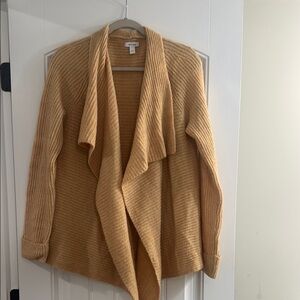 Nine West Yellow Open Front Cardigan